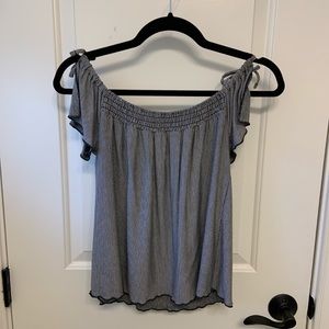 American eagle off the shoulder striped top